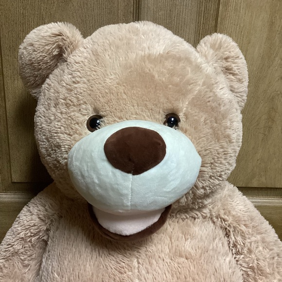 Giant 36” Plush Tan & Brown Stuffed Teddy Bear NEW - Picture 2 of 10